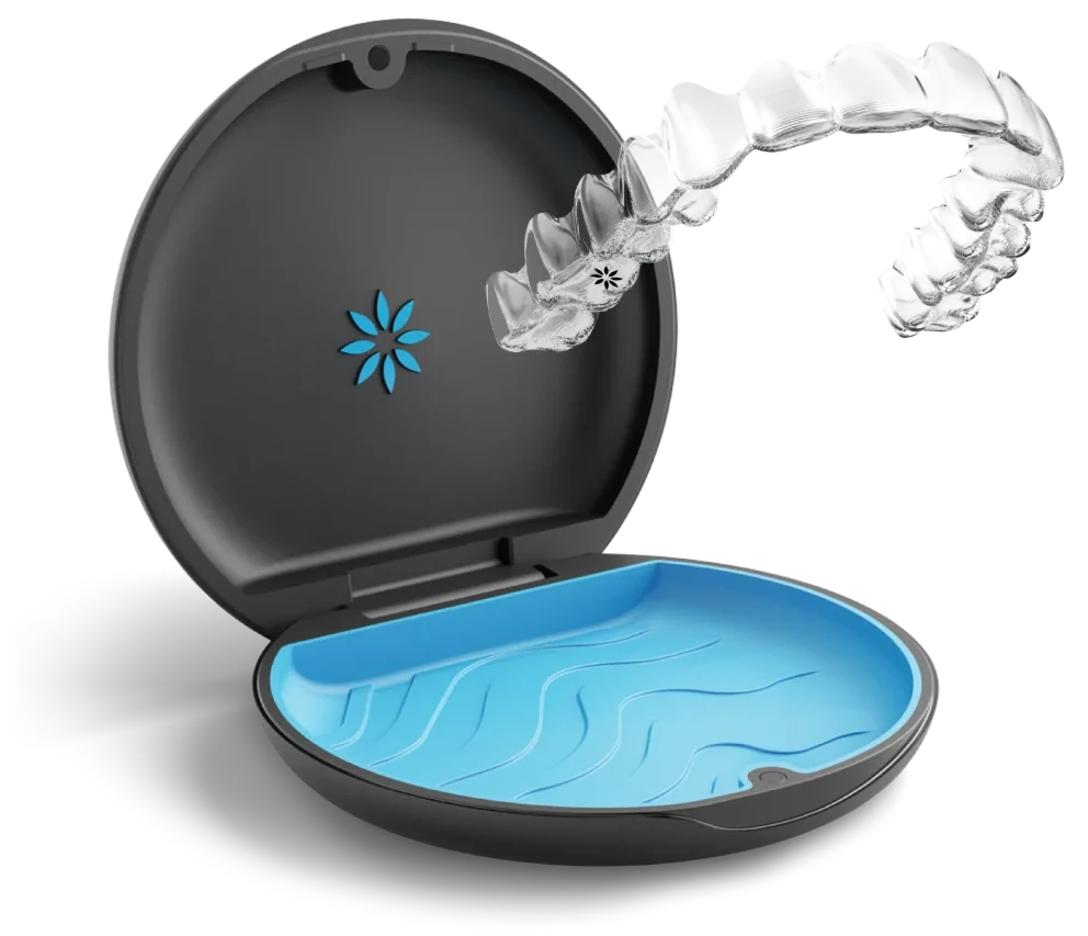 Invisalign clear aligner tray with carrying case